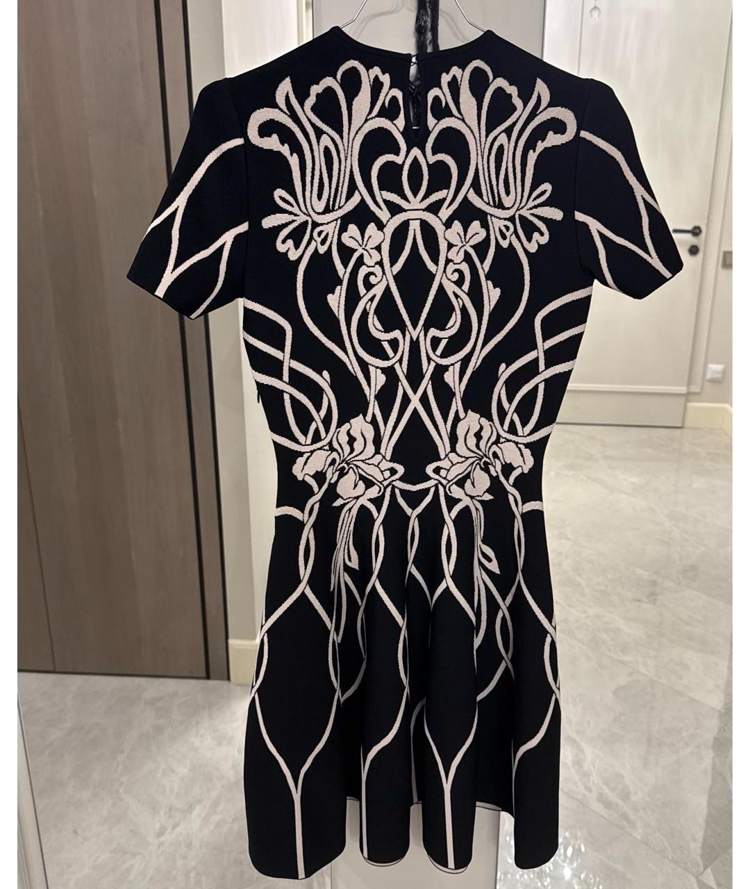 ALEXANDER MCQUEEN Черное хлопковое коктейльное платье, фото 2
