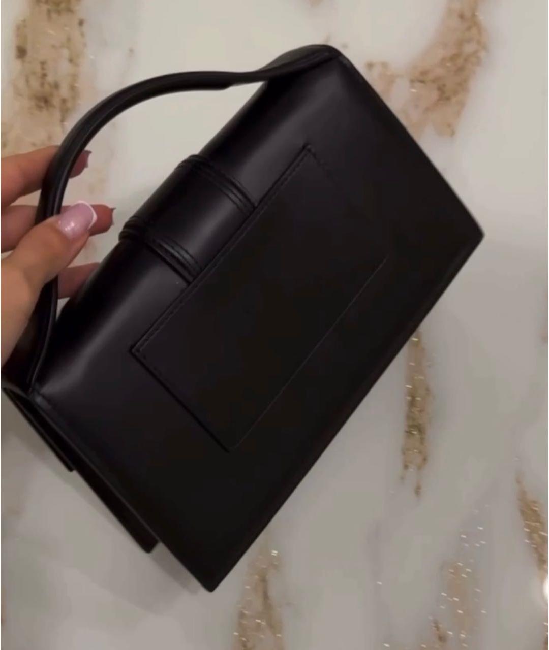 JACQUEMUS Черная кожаная сумка через плечо, фото 3