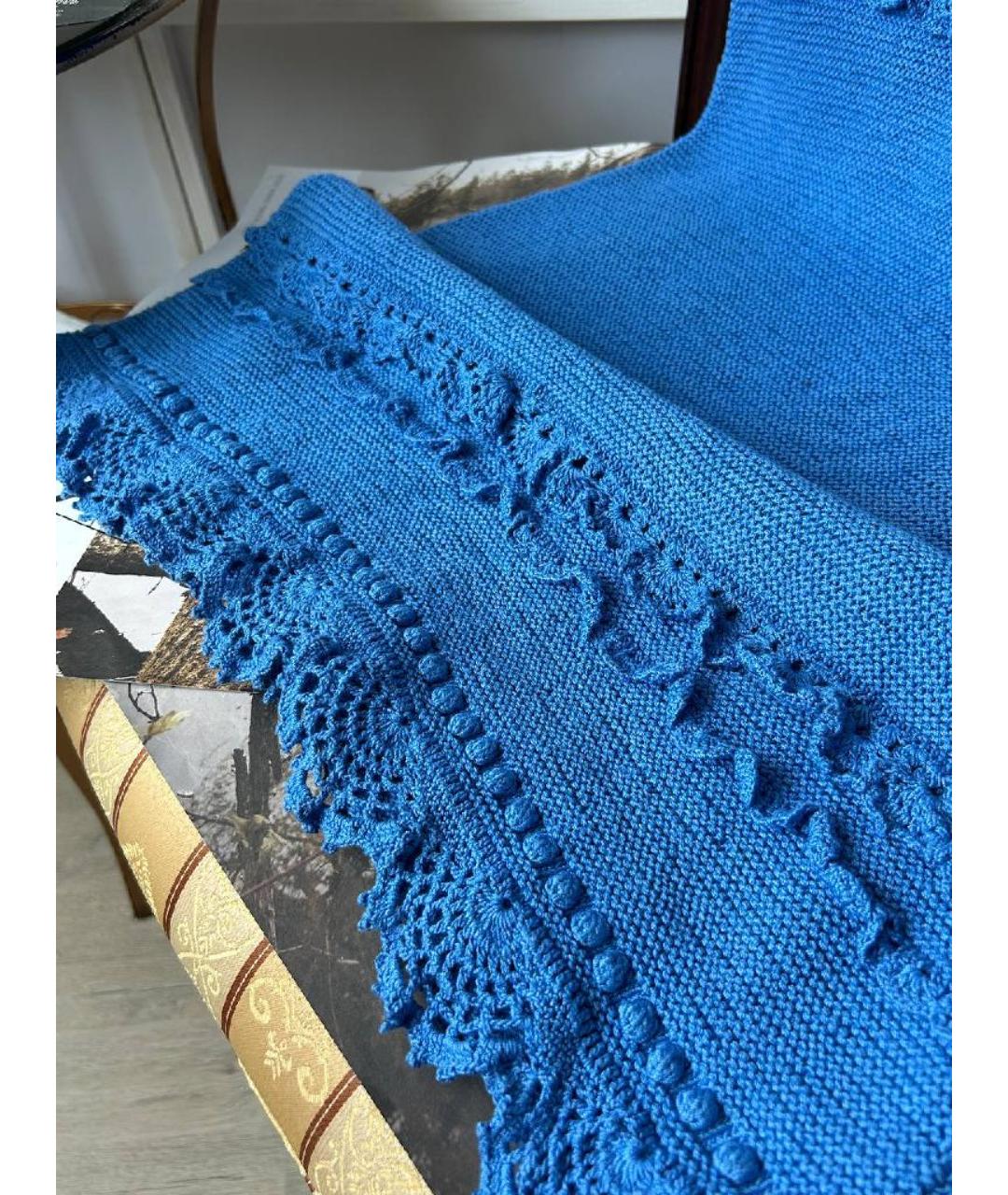 ULYANA SERGEENKO Голубое хлопковое повседневное платье, фото 7