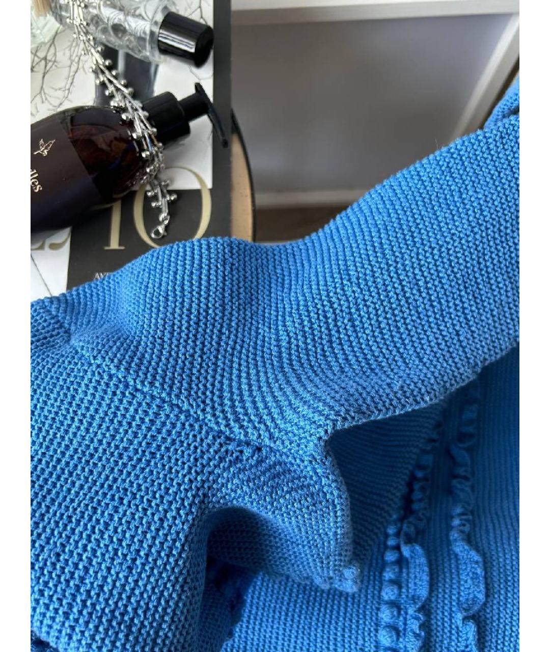 ULYANA SERGEENKO Голубое хлопковое повседневное платье, фото 6