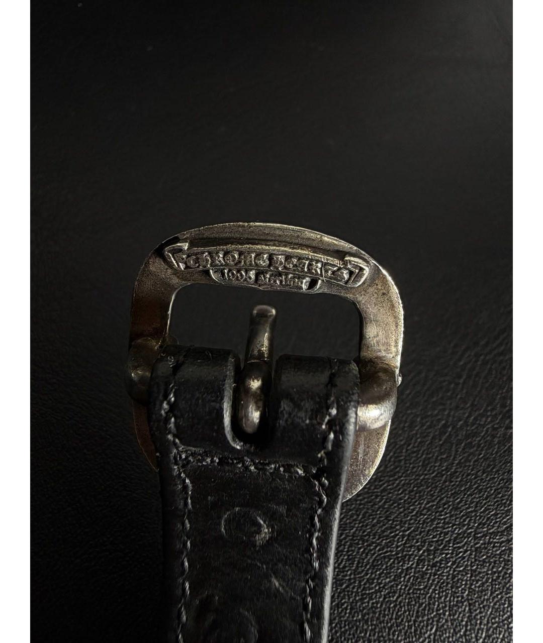 CHROME HEARTS Черный кожаный браслет, фото 4