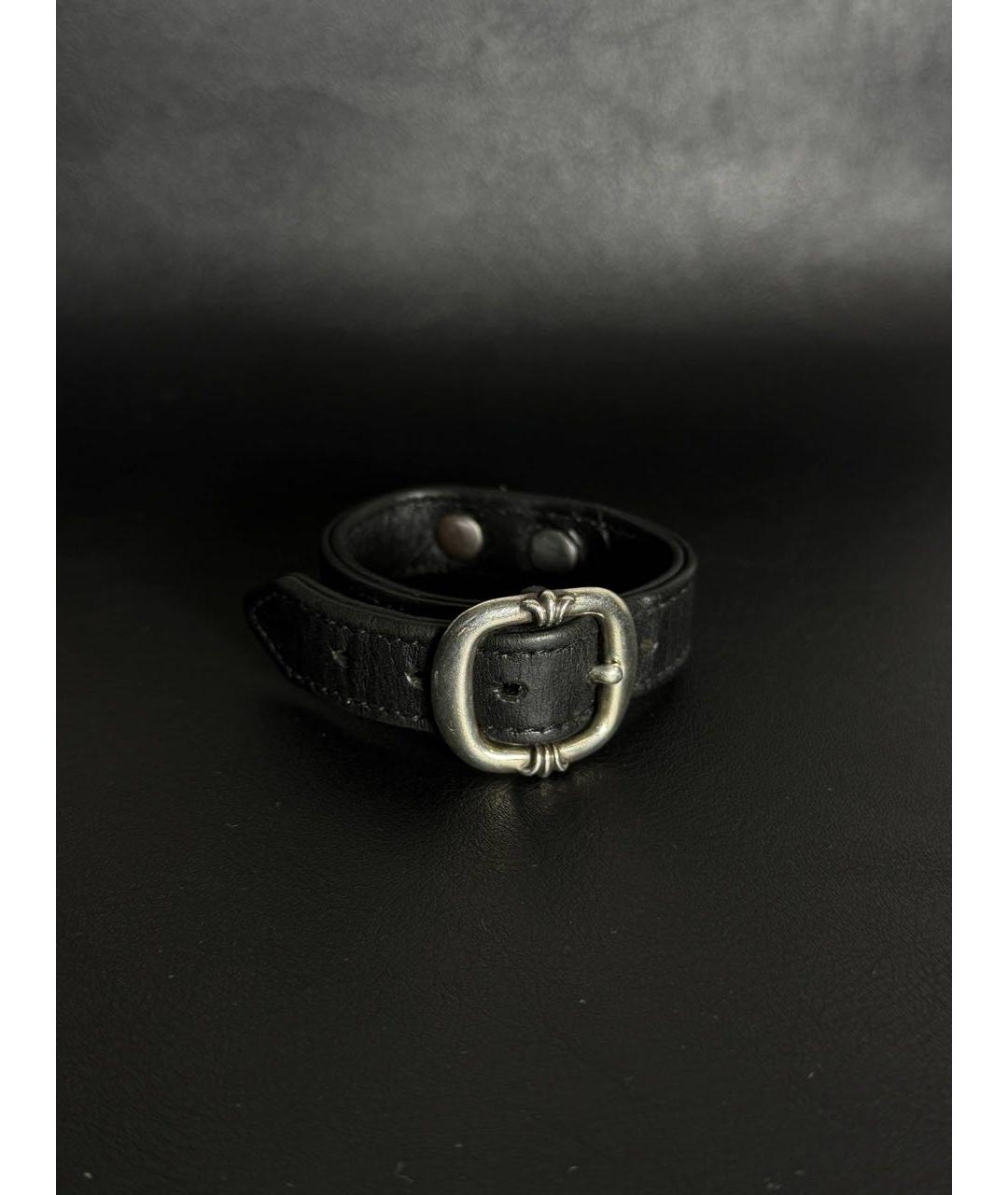 CHROME HEARTS Черный кожаный браслет, фото 2