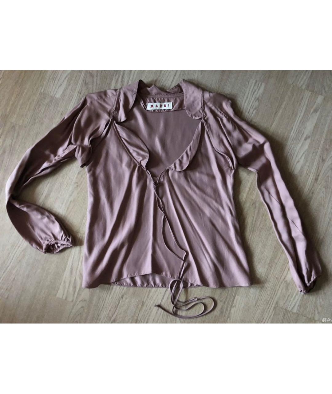 MARNI Розовая шелковая блузы, фото 8