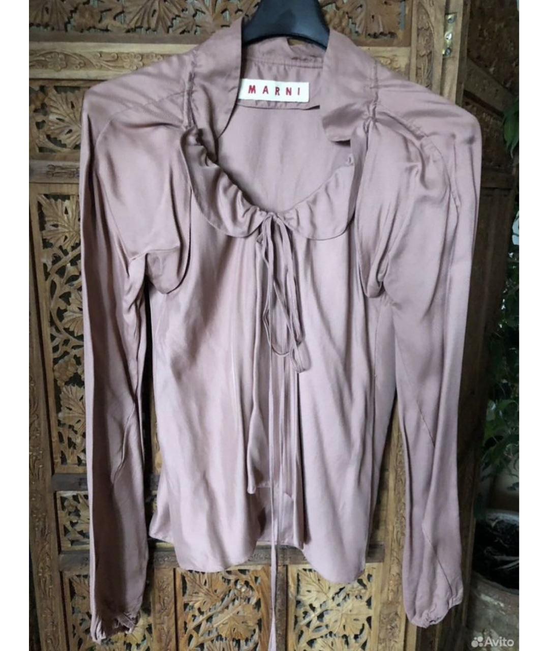 MARNI Розовая шелковая блузы, фото 6