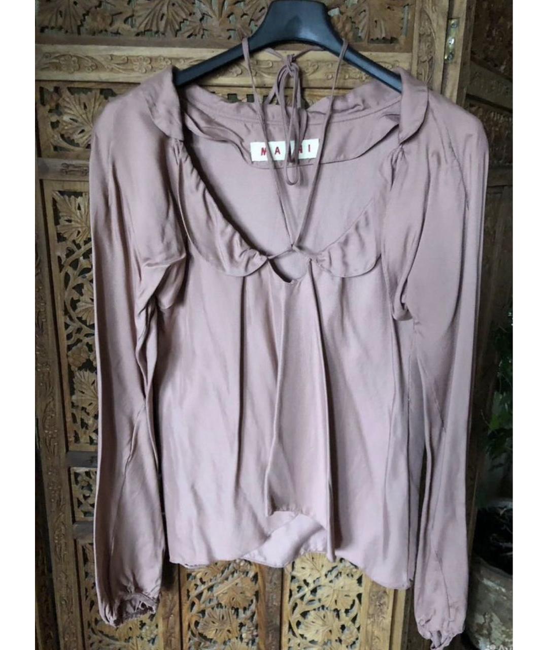 MARNI Розовая шелковая блузы, фото 9