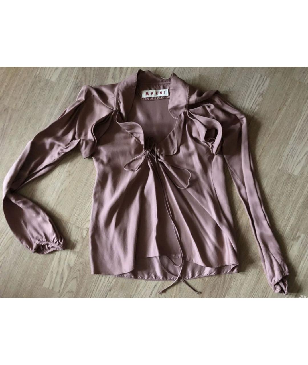 MARNI Розовая шелковая блузы, фото 2