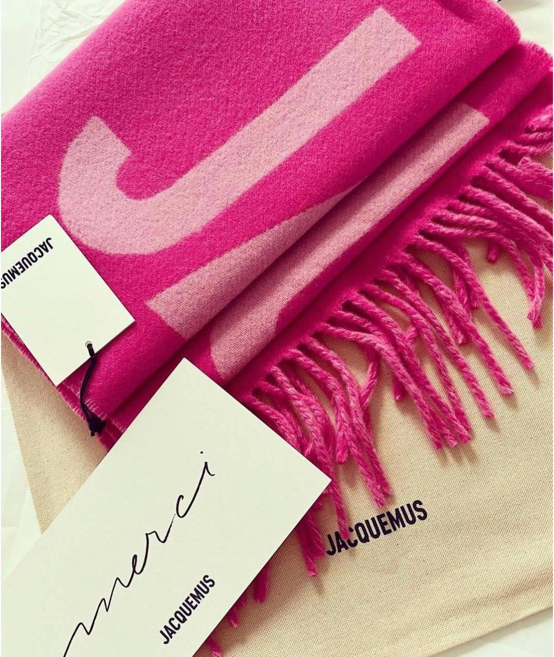 JACQUEMUS Фуксия шерстяной шарф, фото 4
