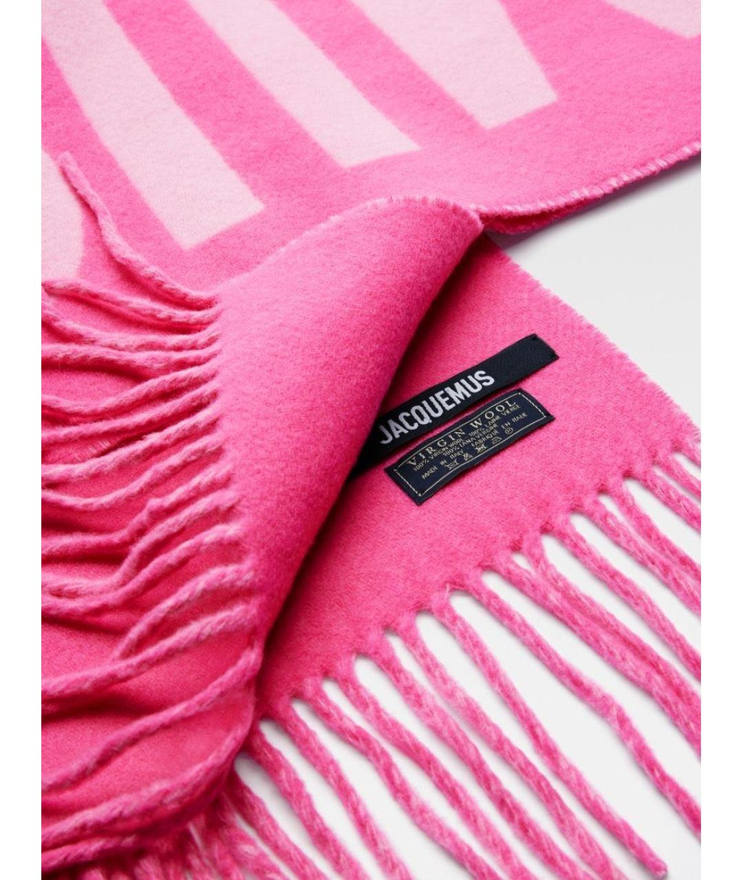 JACQUEMUS Фуксия шерстяной шарф, фото 3