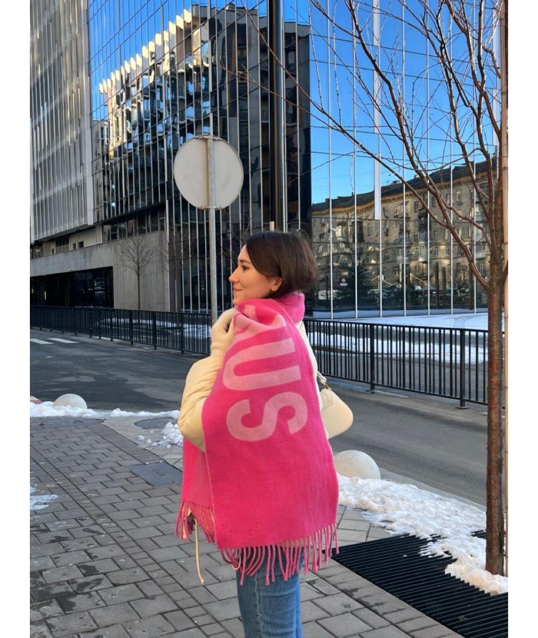 JACQUEMUS Фуксия шерстяной шарф, фото 6