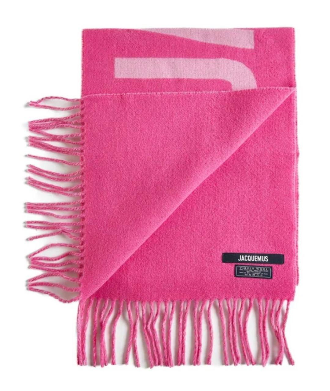 JACQUEMUS Фуксия шерстяной шарф, фото 2