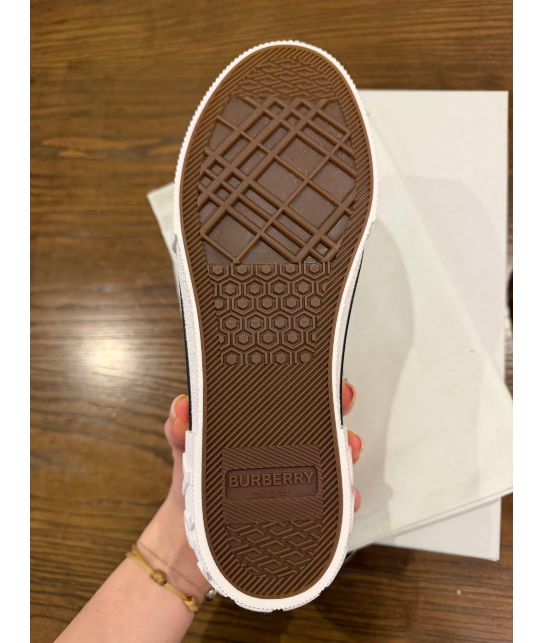 BURBERRY Бежевые кеды, фото 6