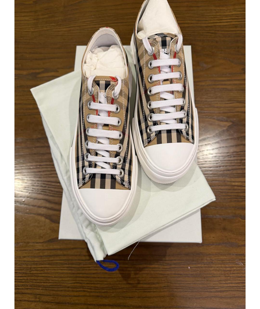 BURBERRY Бежевые кеды, фото 2