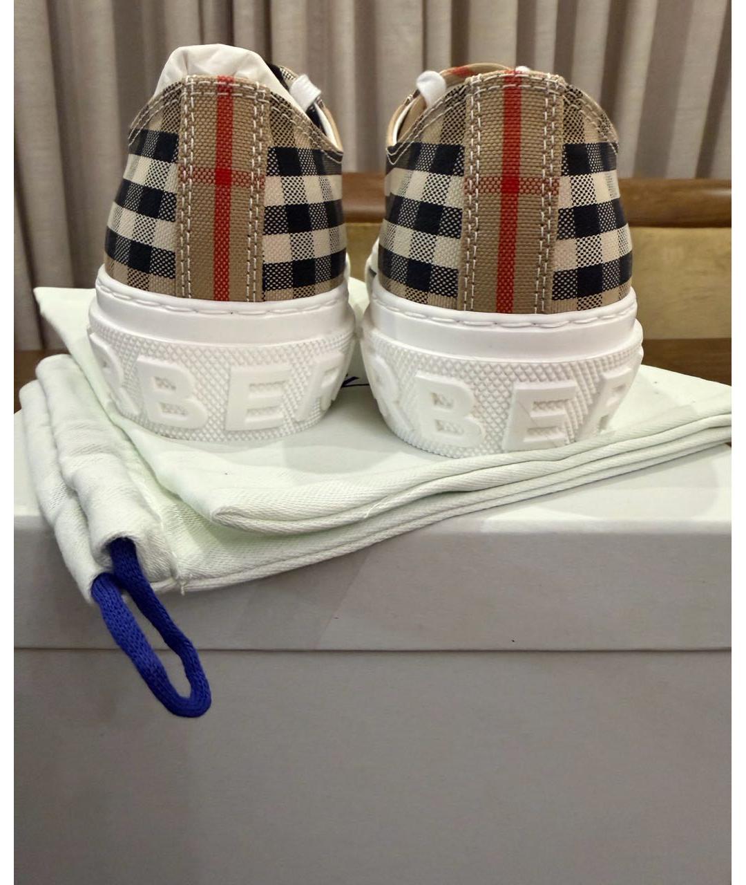 BURBERRY Бежевые кеды, фото 3