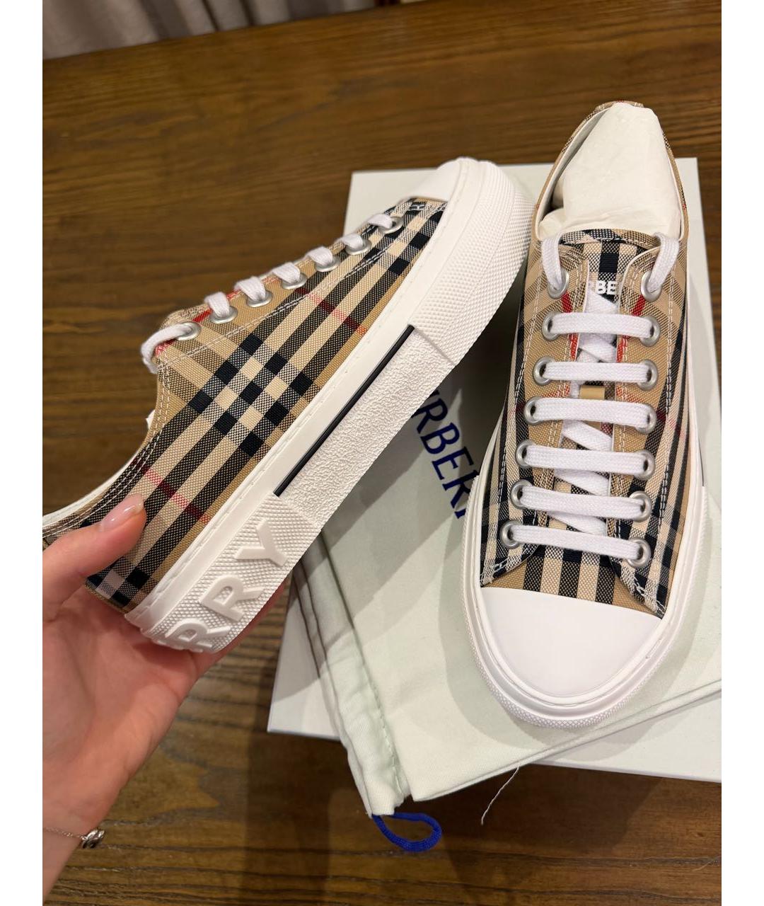 BURBERRY Бежевые кеды, фото 7