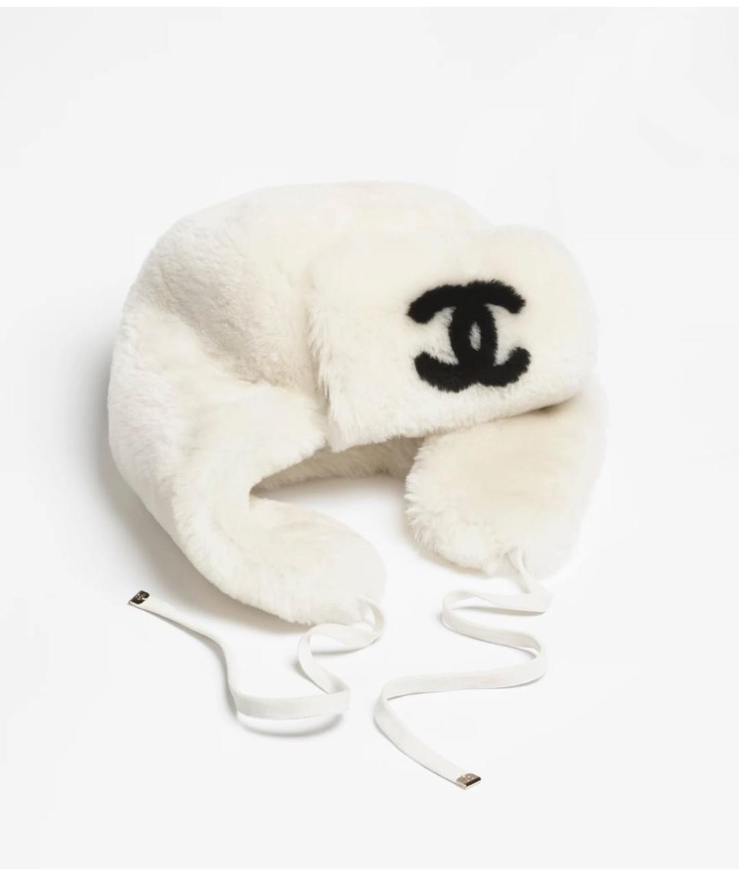 CHANEL Белая шерстяная шапка, фото 8