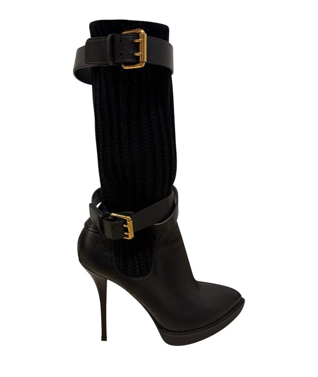 GUCCI Черные текстильные ботильоны, фото 1