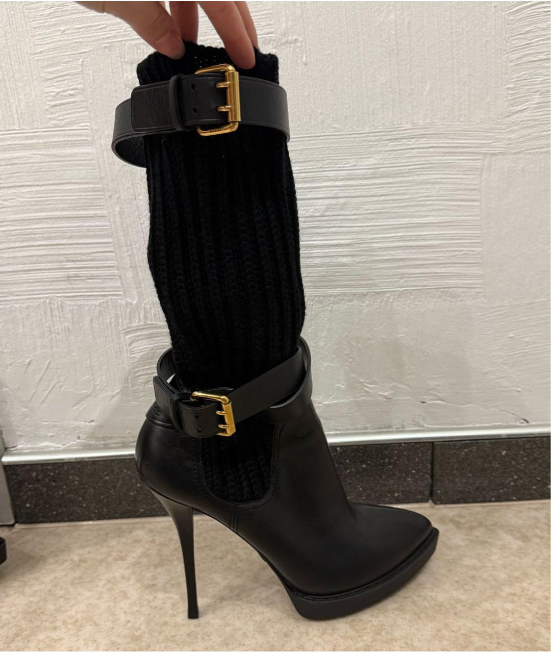 GUCCI Черные текстильные ботильоны, фото 9