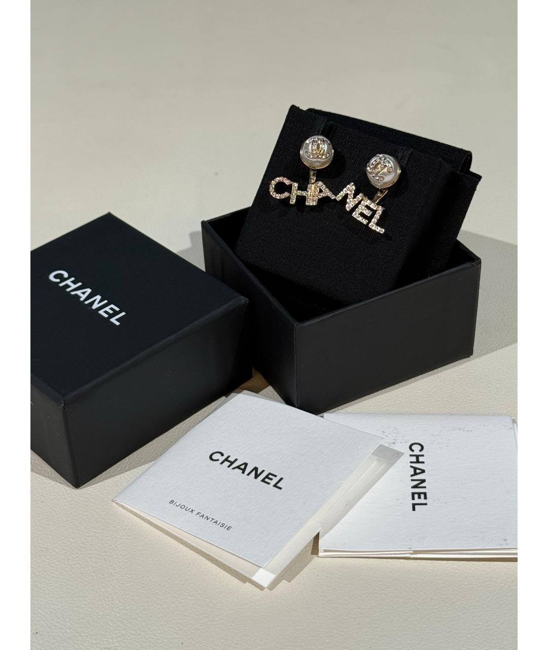 CHANEL Золотые металлические серьги, фото 4