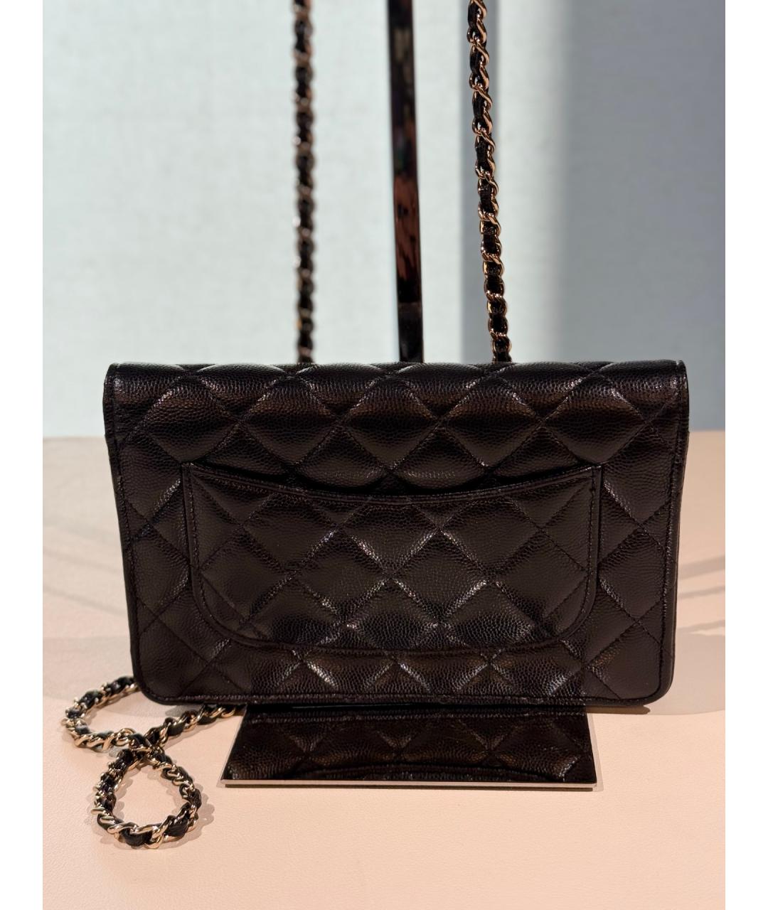 CHANEL Черная кожаная сумка через плечо, фото 4