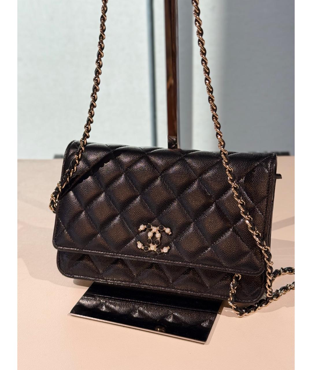 CHANEL Черная кожаная сумка через плечо, фото 2