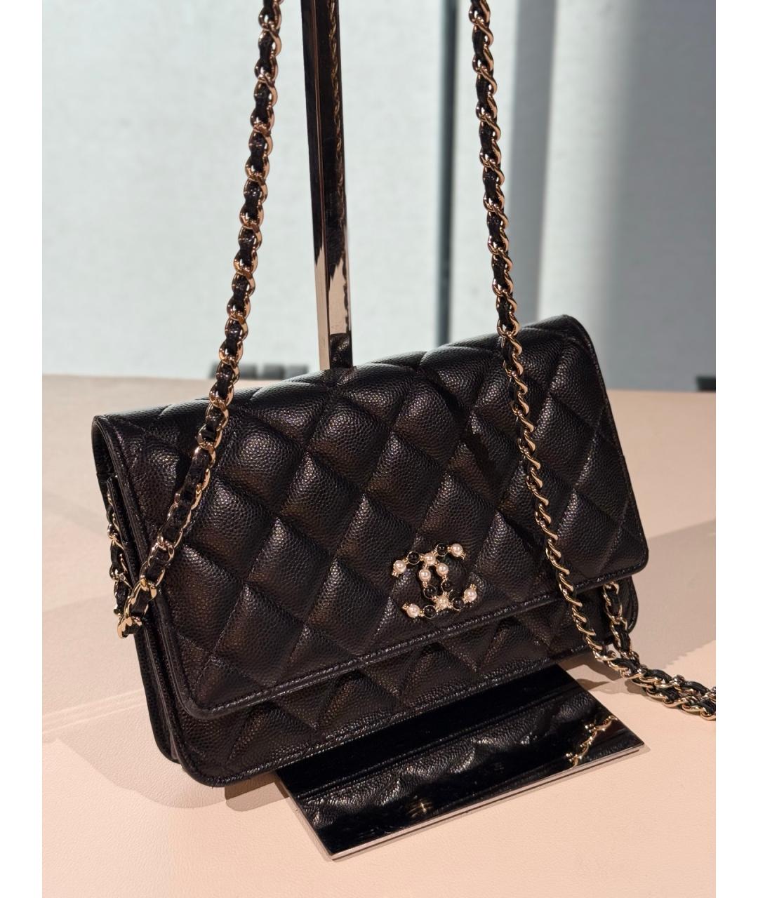 CHANEL Черная кожаная сумка через плечо, фото 3