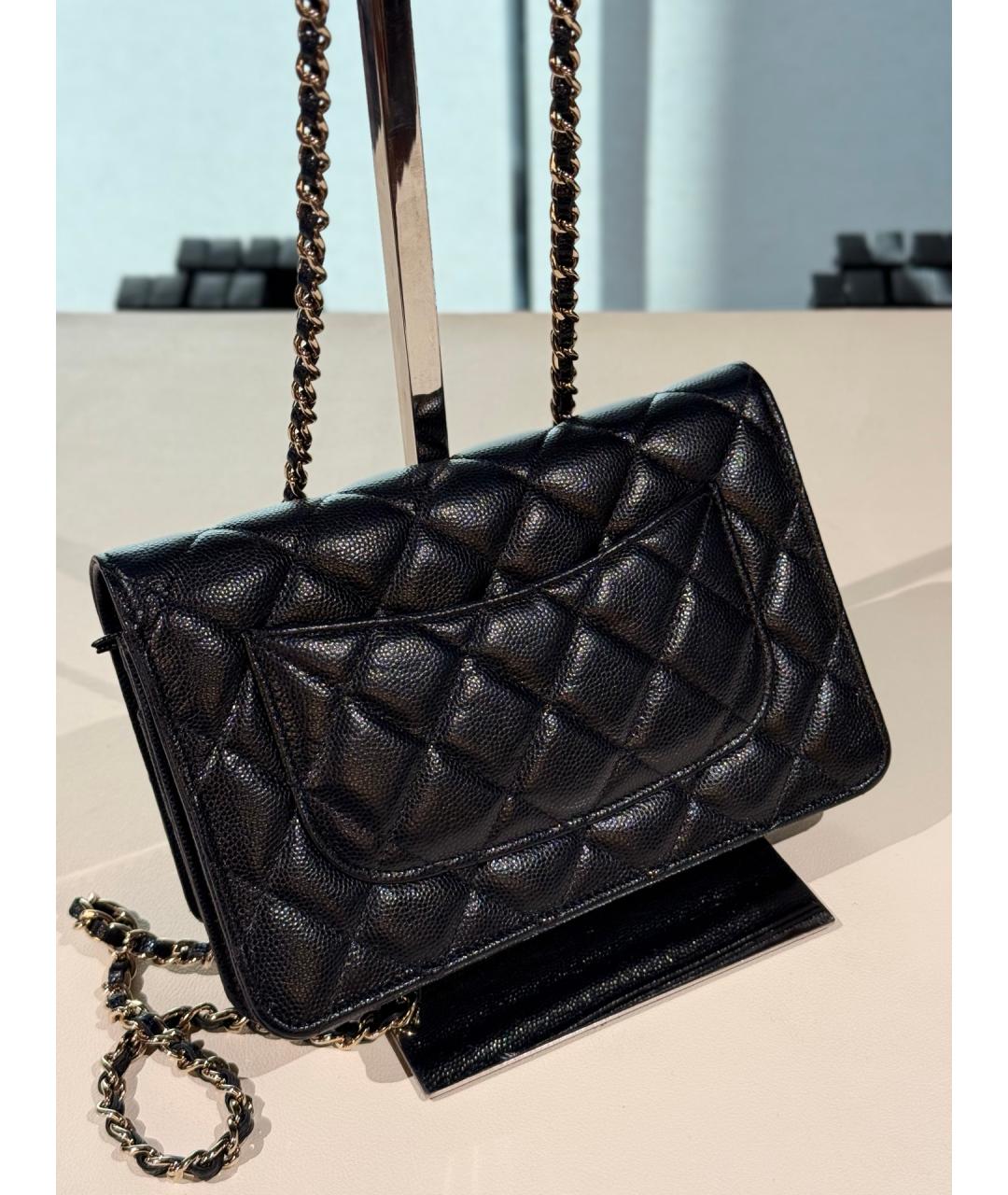 CHANEL Черная кожаная сумка через плечо, фото 6