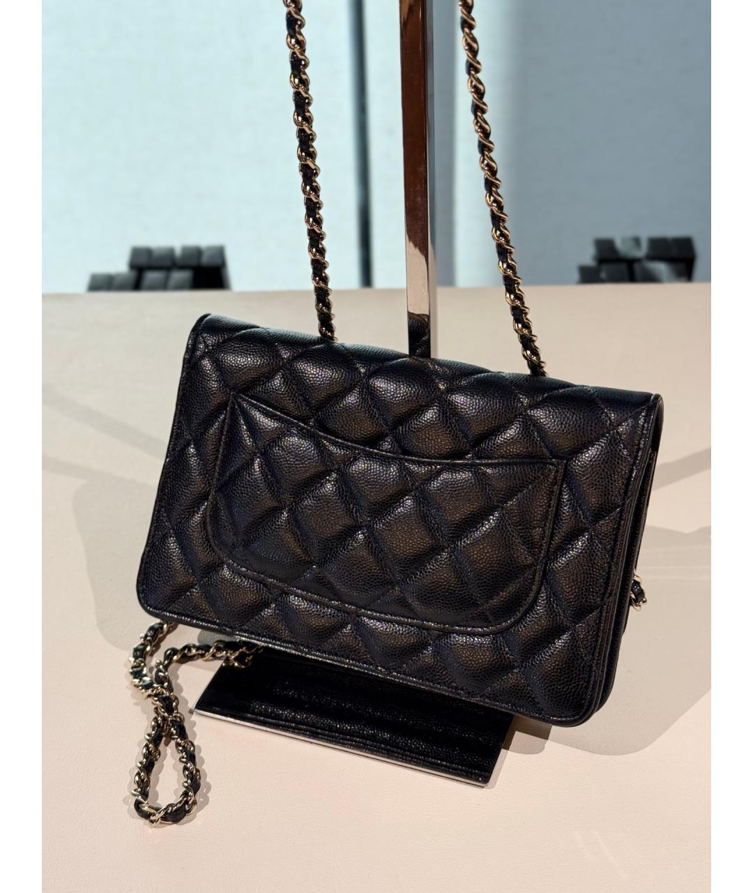 CHANEL Черная кожаная сумка через плечо, фото 5