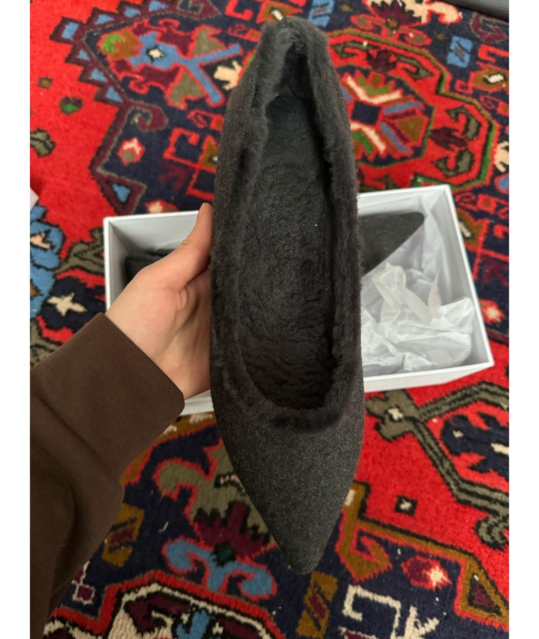 Age Of Innocence Серые текстильные лодочки на низком каблуке, фото 3