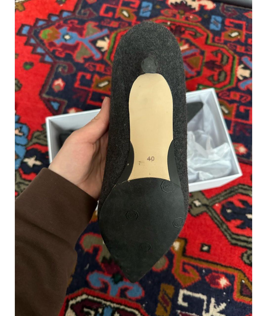 Age Of Innocence Серые текстильные лодочки на низком каблуке, фото 5