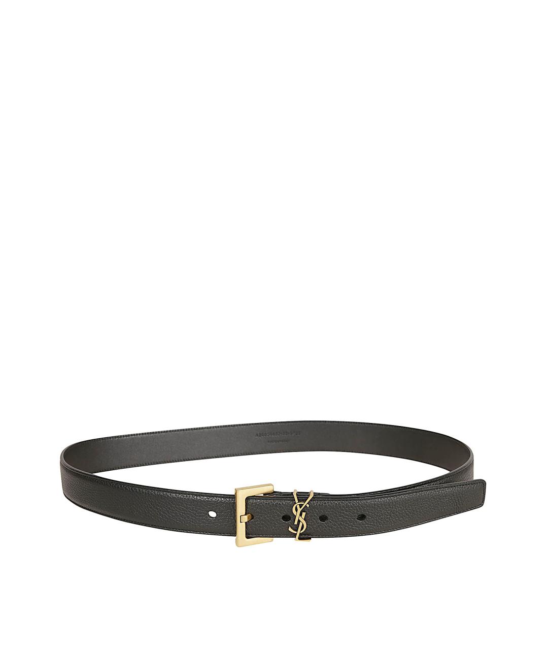 SAINT LAURENT Черный кожаный ремень, фото 1