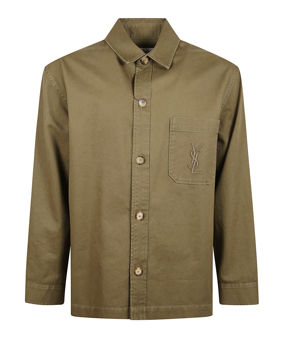 SAINT LAURENT Хаки хлопковая кэжуал рубашка, фото 1