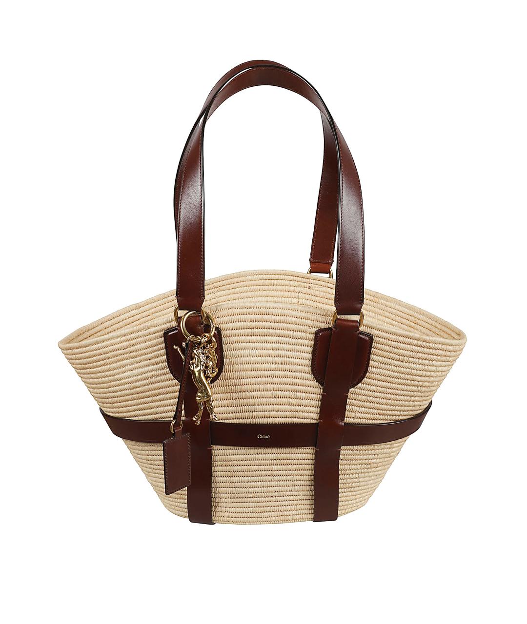 CHLOE Бежевая пелетеная сумка тоут, фото 1