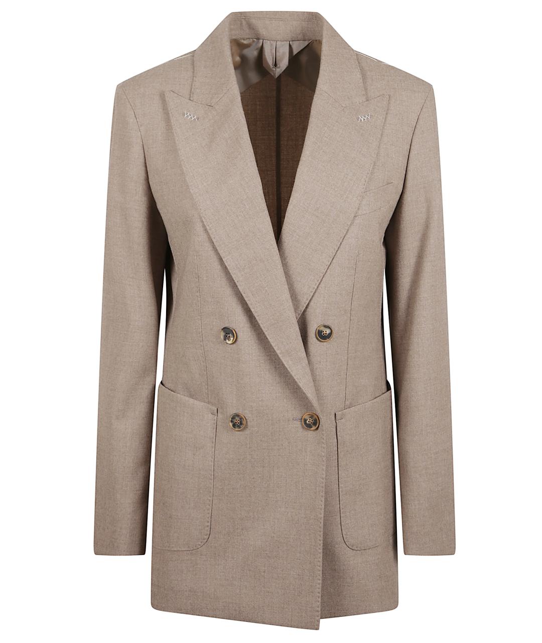 MAX MARA Бежевый кашемировый жакет/пиджак, фото 1