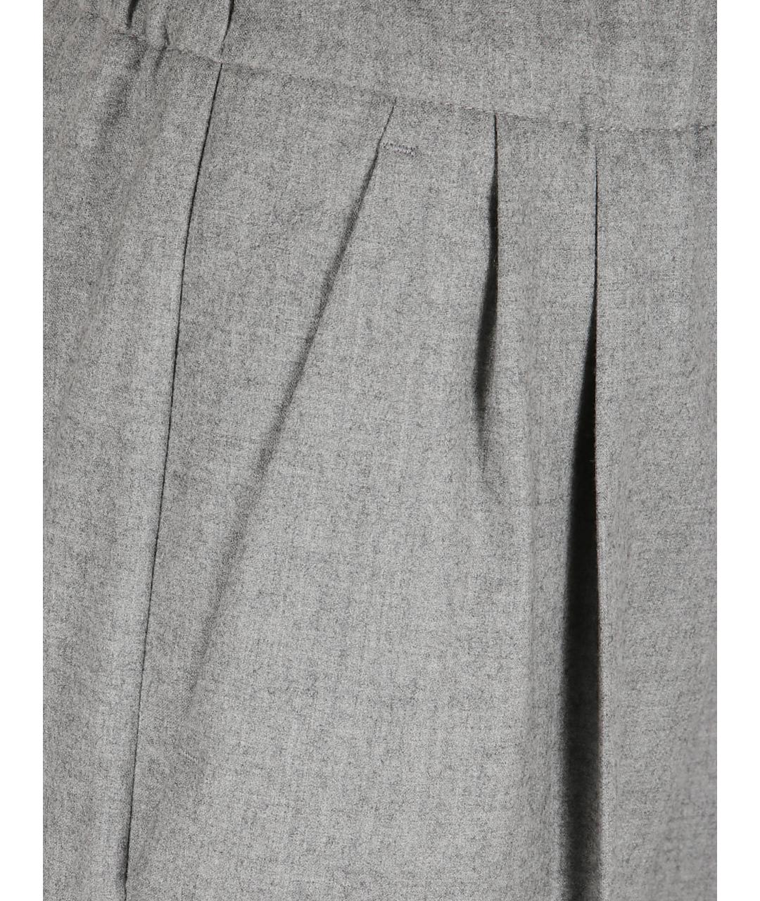 MAX MARA Серые кашемировые прямые брюки, фото 2