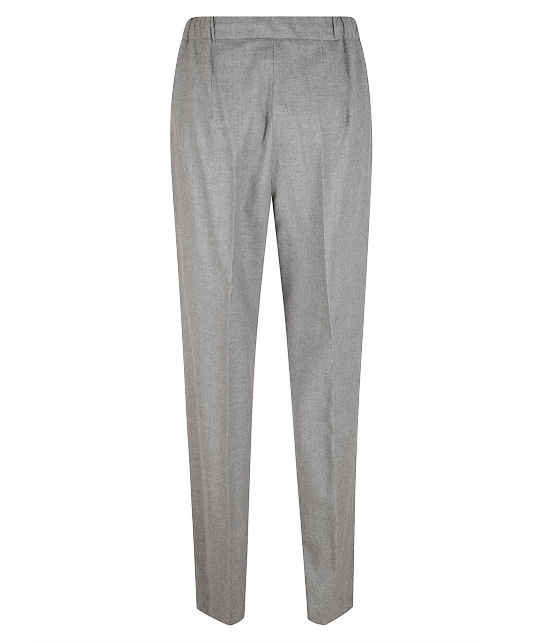 MAX MARA Серые кашемировые прямые брюки, фото 3