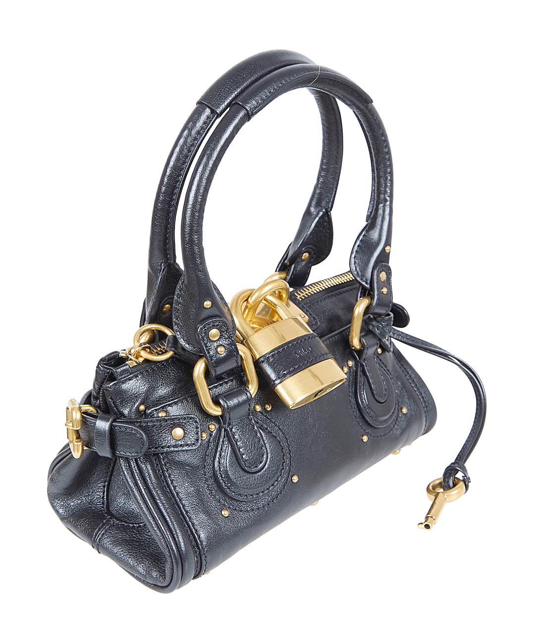 CHLOE Черная кожаная сумка тоут, фото 2