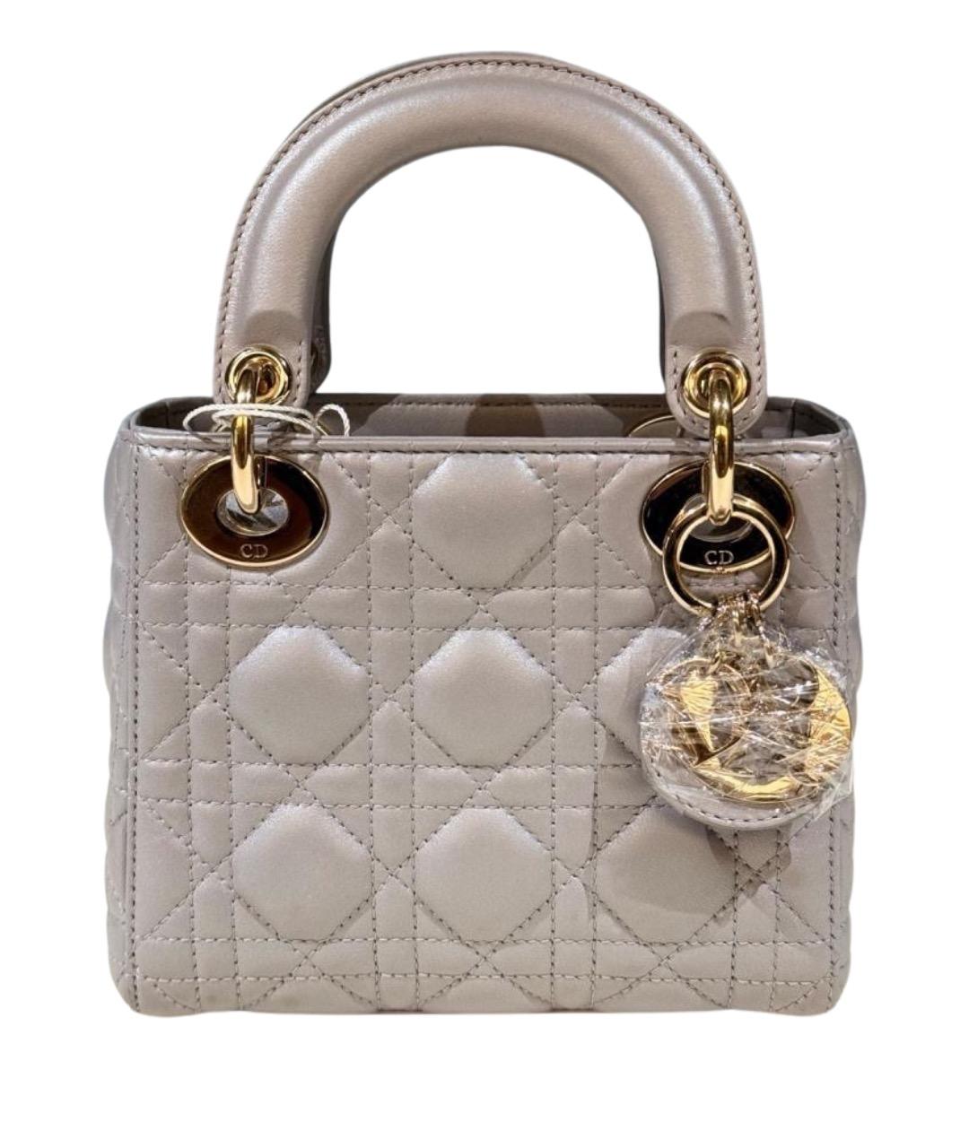 CHRISTIAN DIOR Серая кожаная сумка тоут, фото 1