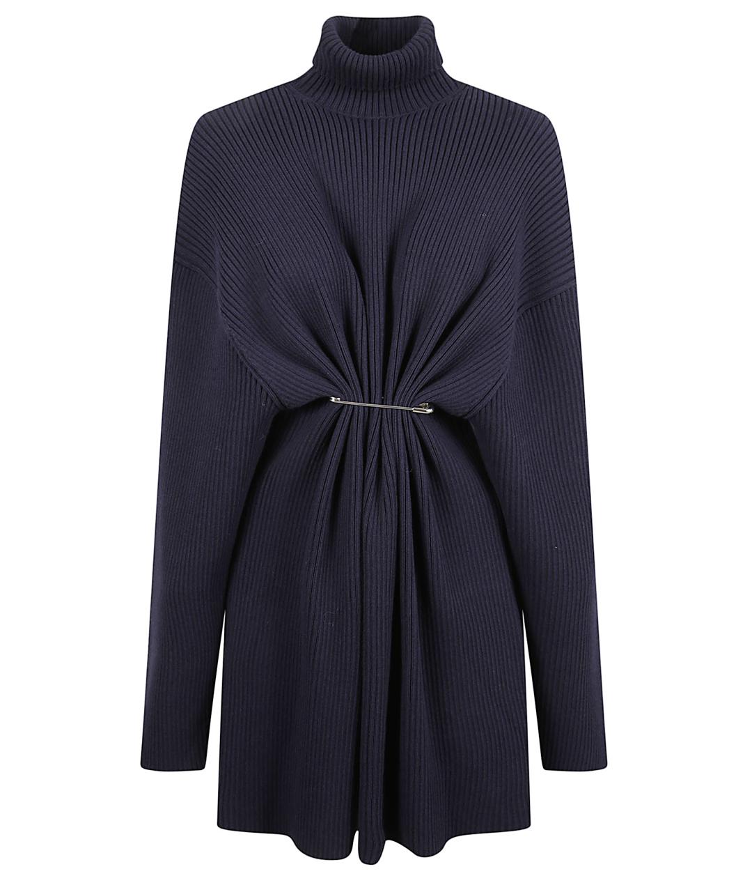 BALENCIAGA Синее шерстяное повседневное платье, фото 1