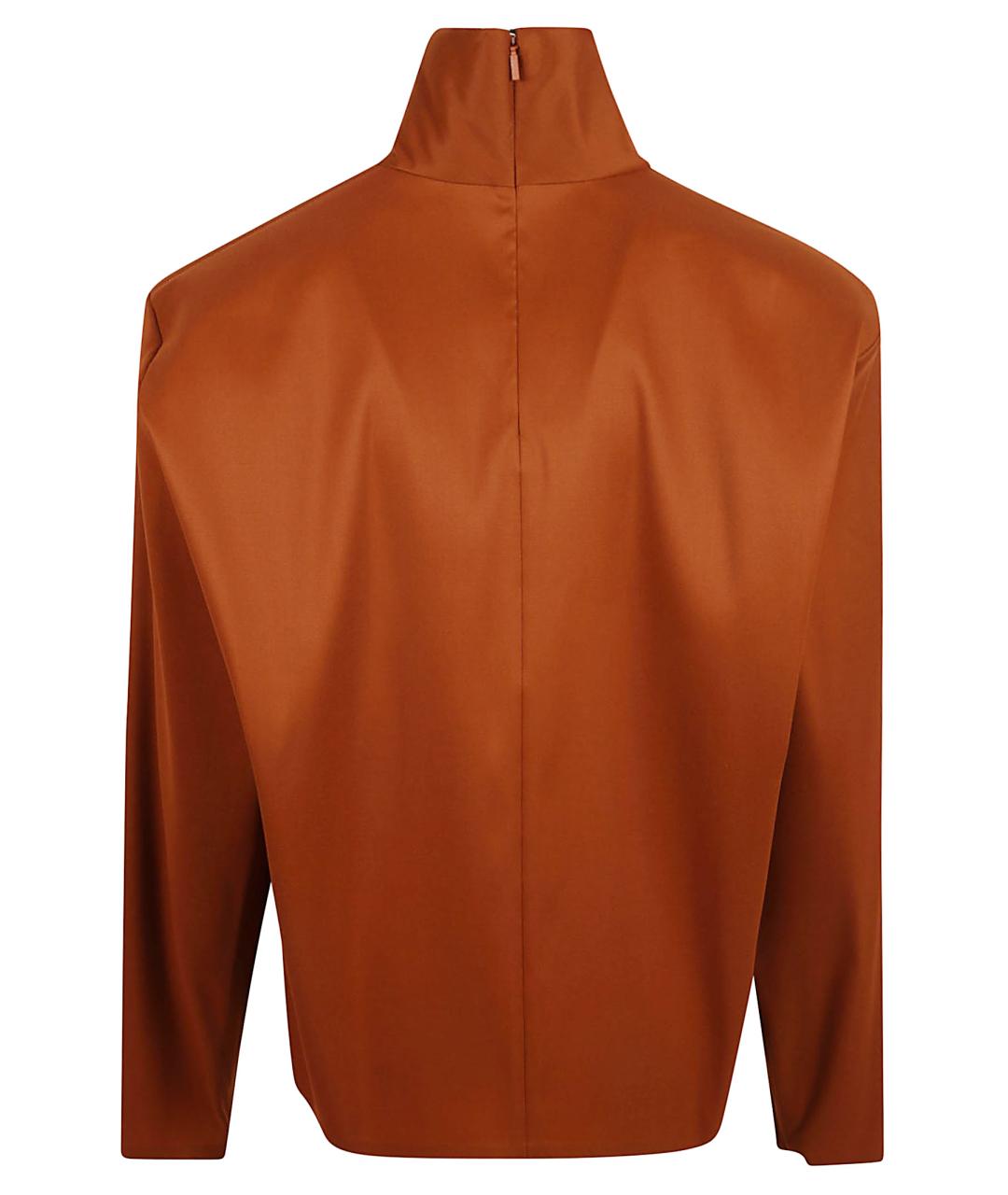 SAINT LAURENT Коричневая шелковая блузы, фото 3