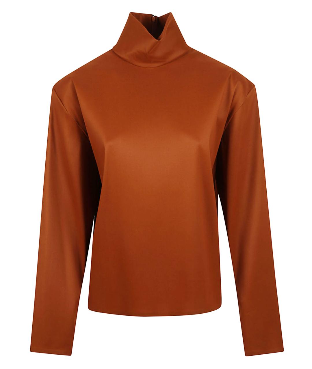 SAINT LAURENT Коричневая шелковая блузы, фото 1