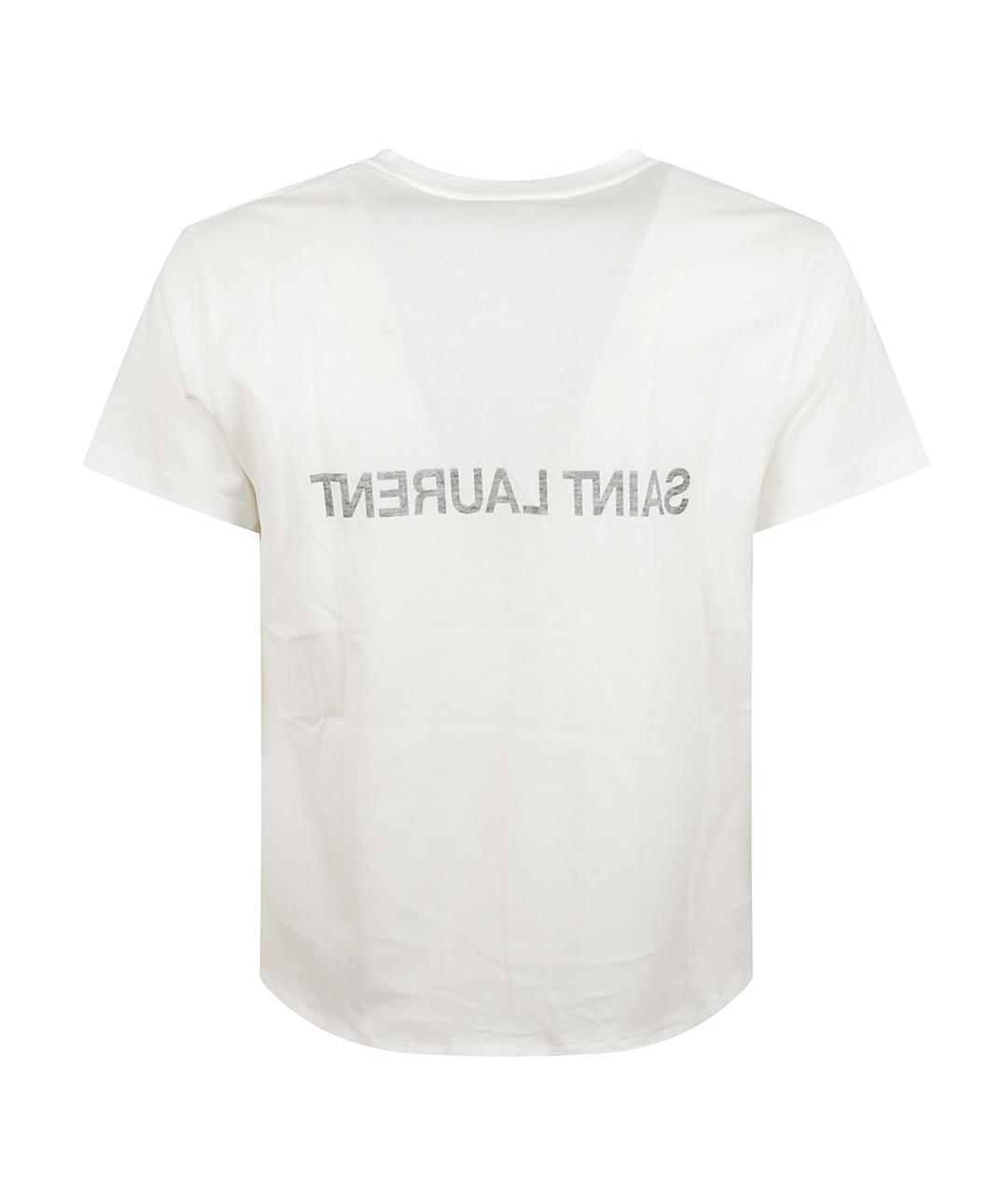 SAINT LAURENT Белая хлопковая футболка, фото 2