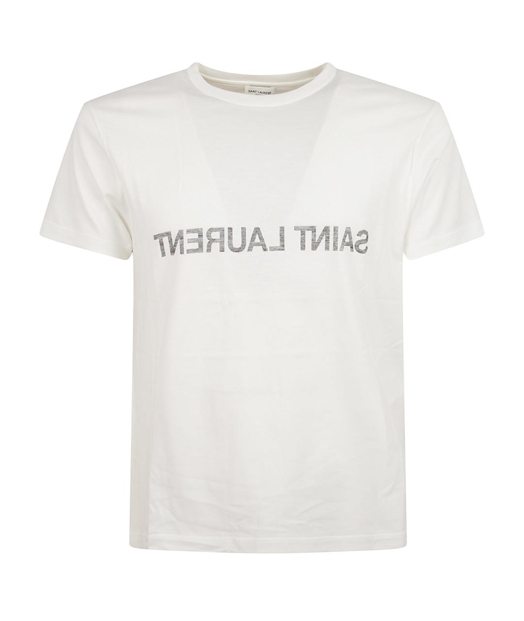 SAINT LAURENT Белая хлопковая футболка, фото 1