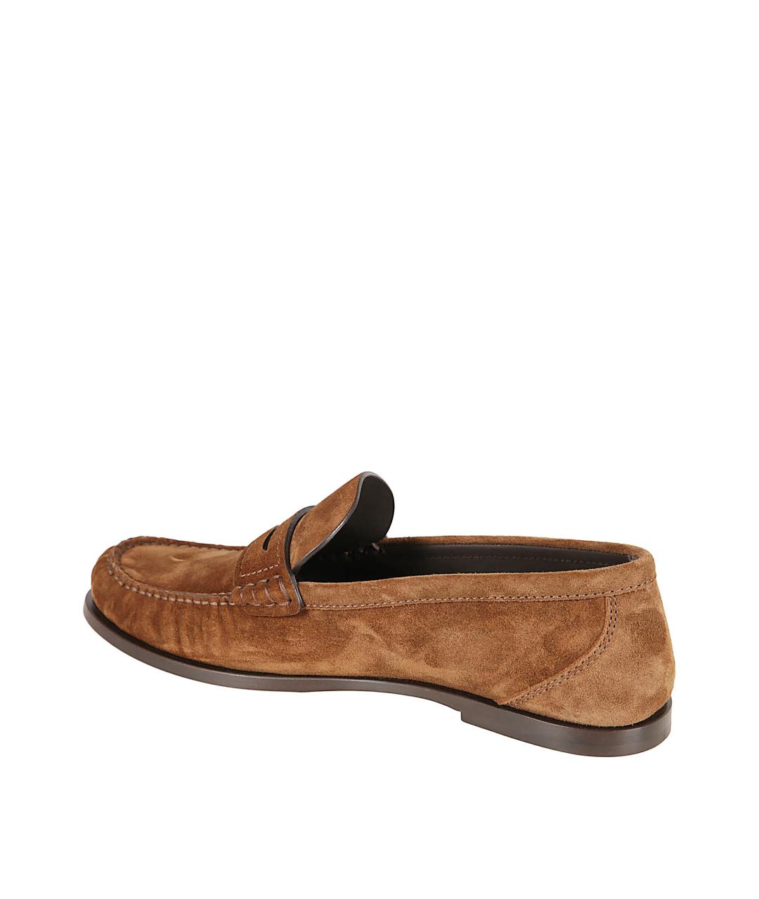 SAINT LAURENT Коричневые замшевые лоферы, фото 3