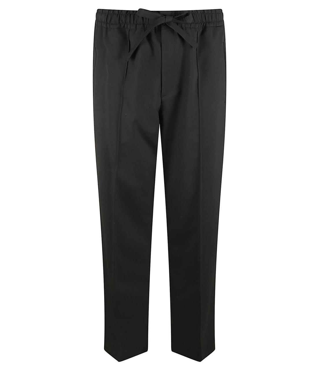 VALENTINO Черные шерстяные повседневные брюки, фото 1