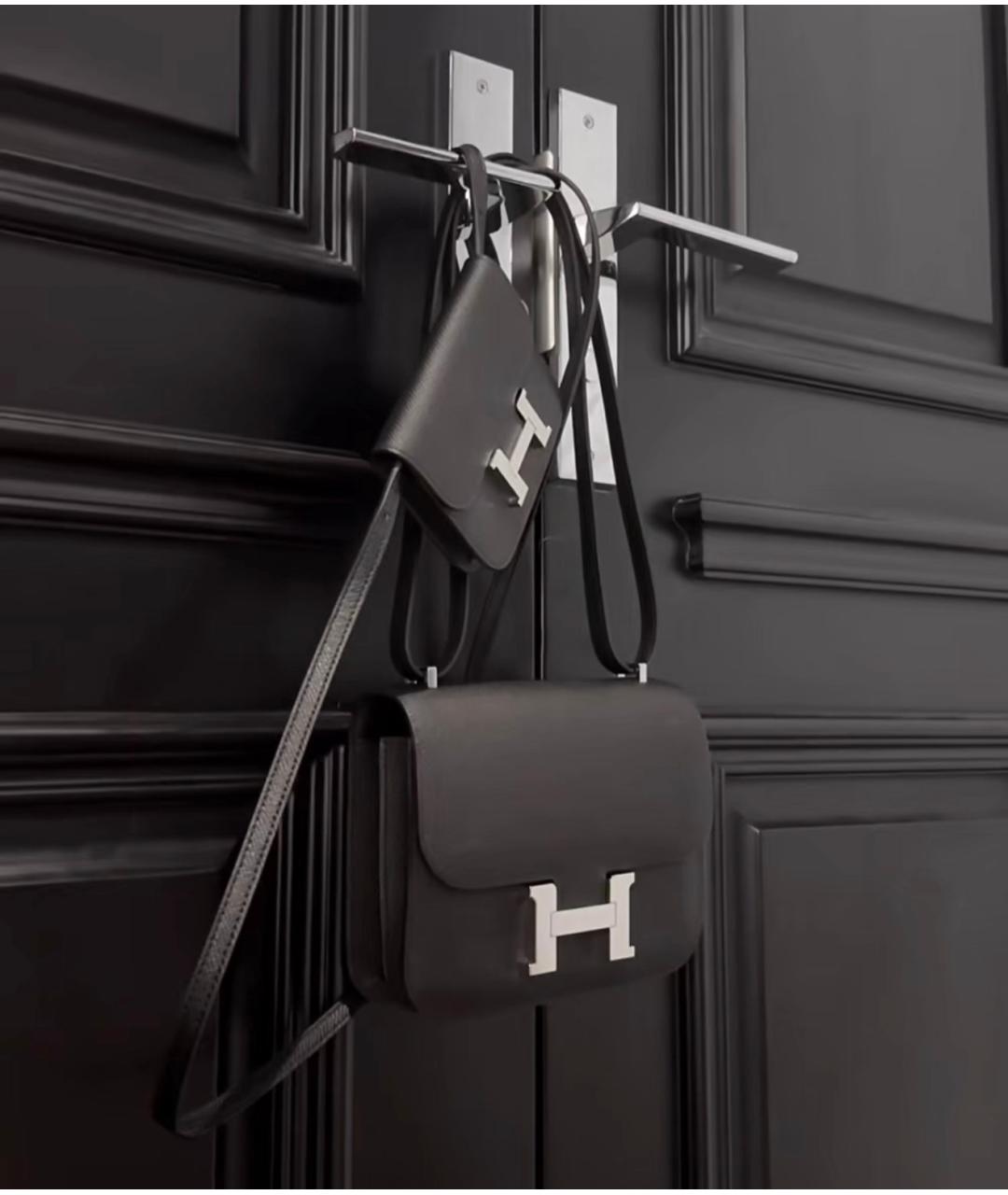 HERMES Черная кожаная сумка через плечо, фото 6