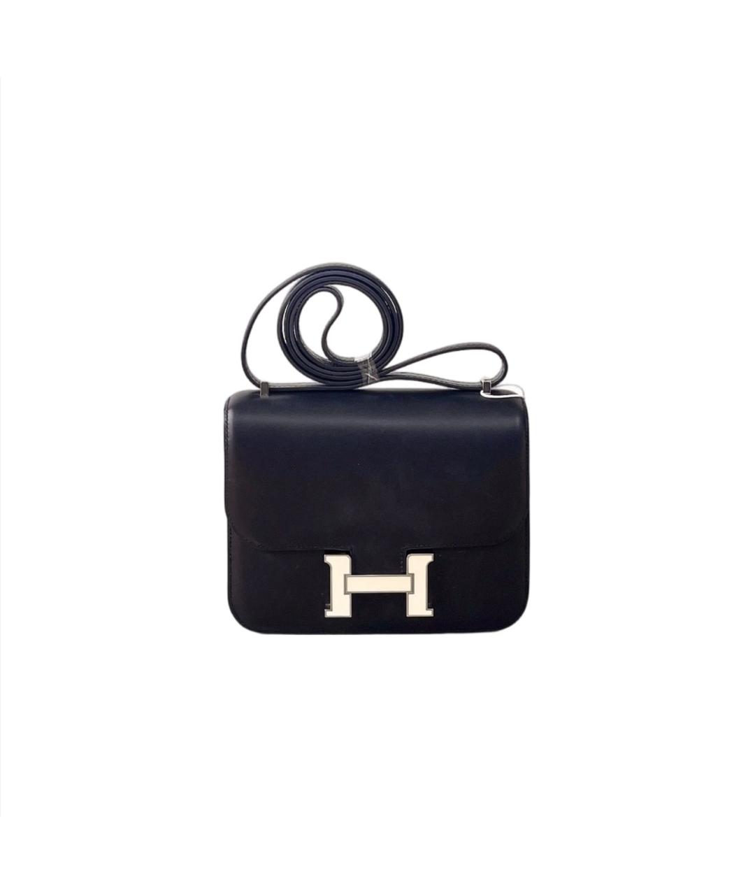 HERMES Черная кожаная сумка через плечо, фото 8
