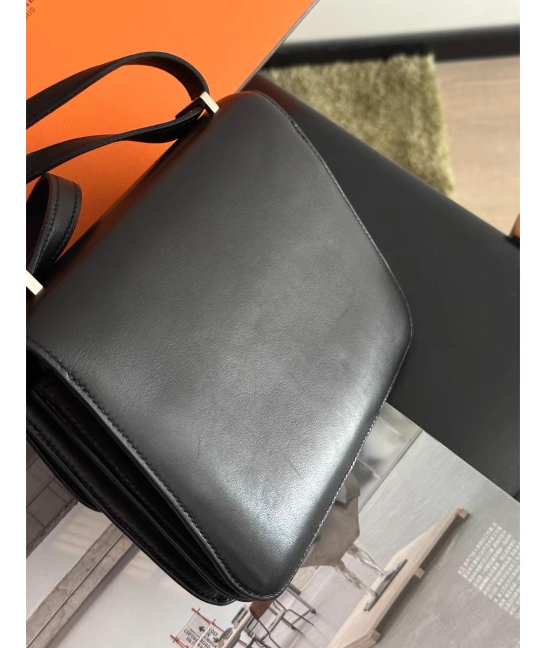 HERMES Черная кожаная сумка через плечо, фото 5