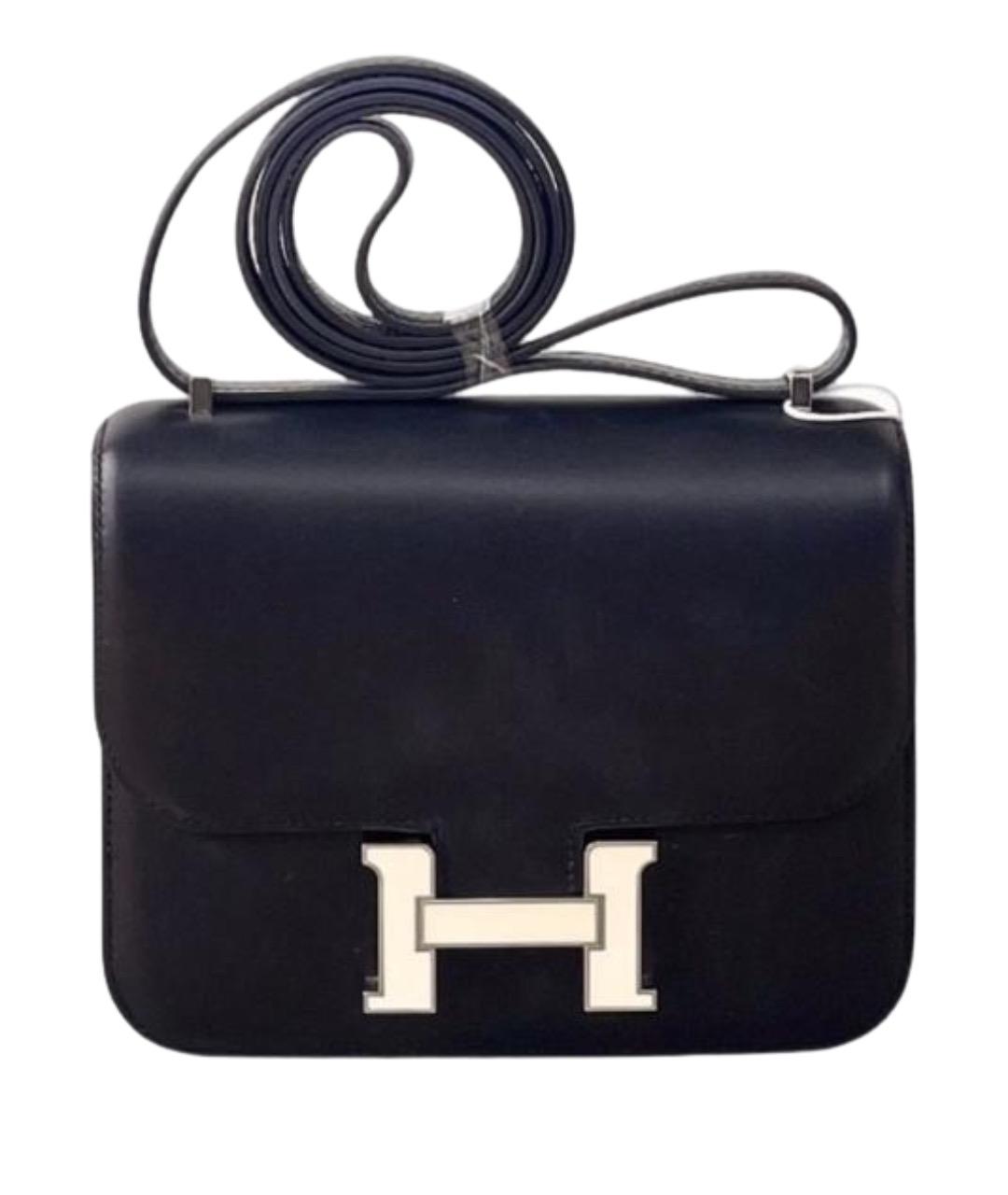 HERMES Черная кожаная сумка через плечо, фото 1