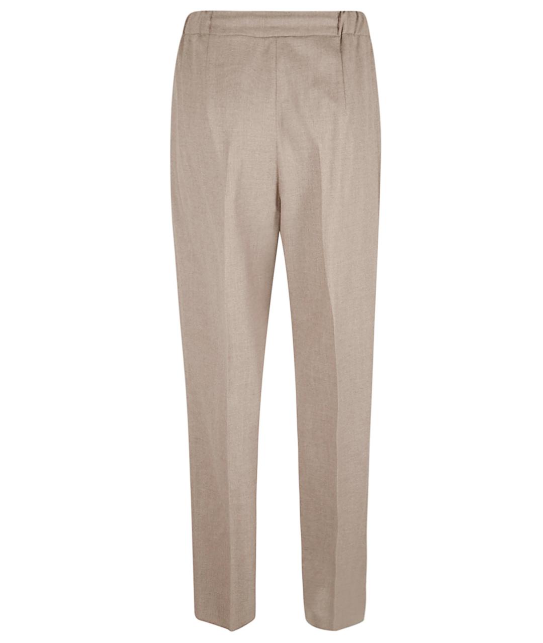 MAX MARA Бежевые кашемировые прямые брюки, фото 3