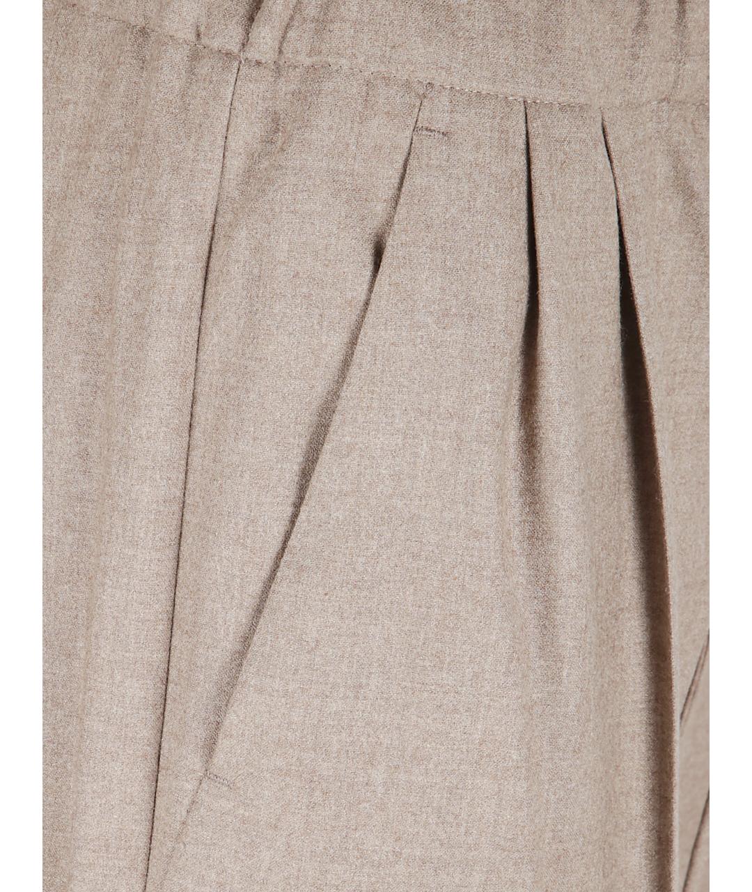 MAX MARA Бежевые кашемировые прямые брюки, фото 2